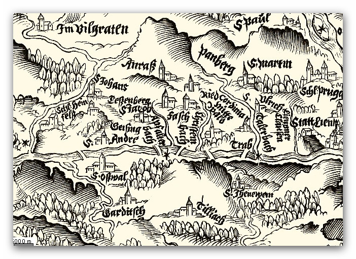 Historische Karte Anras